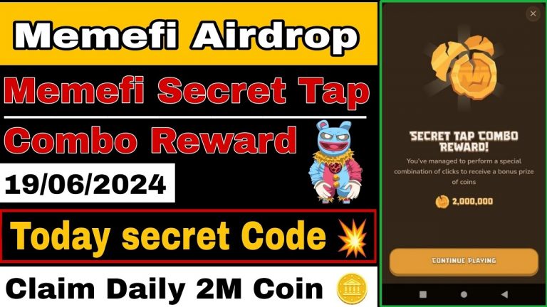 Memefi Secret Combo Today | Claim Daily 2 Million Memefi Coins | Memefi Secret Tap Combo Reward