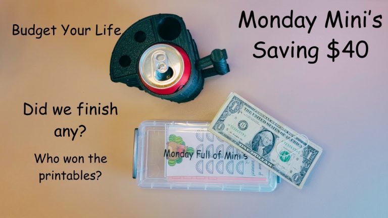 Mini Monday Savings Challenges | Saving $40! | Printable Winners