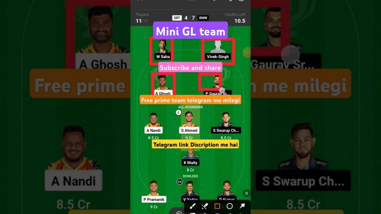 Srt vs Rmw dream11 team l dream11 free prime team l 50 lakhs free giveaway l Dream11