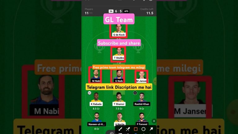 Afg vs Sa Super 8 GL dream11 team l dream11 free prime team l 50 lakhs free giveaway l Dream11