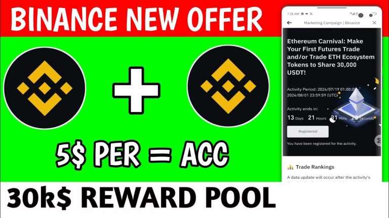 BINANCE NEW INSTANT OFFER 5$ PER ACC BINANCE NEW OFFER TODAY 30K$ REWARD POOL #digitaltricks