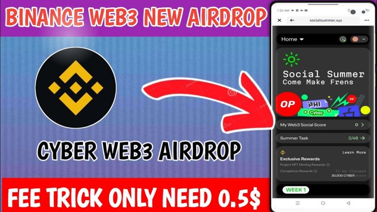 BINANCE WEB3 NEW AIRDROP CYBER CONNECT AIRDROP NO BRIDGE FEE TRICK ONLY NEED 0.5$ #digitaltricks