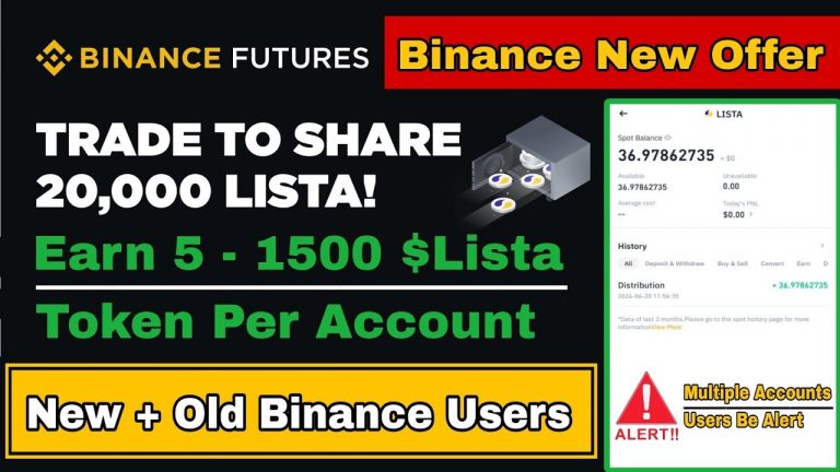 Binance New LISTA Offer | Trade To Share 20,000 Lista Token Voucher | Binance New Offer Today