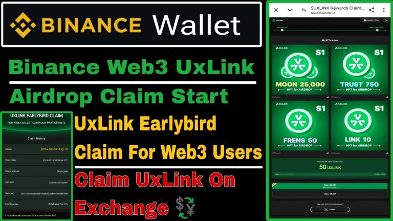 Binance Web3 UxLink Airdrop Claim Start | UxLink Earlybird Claim For Web3 Users | Binance Airdrop