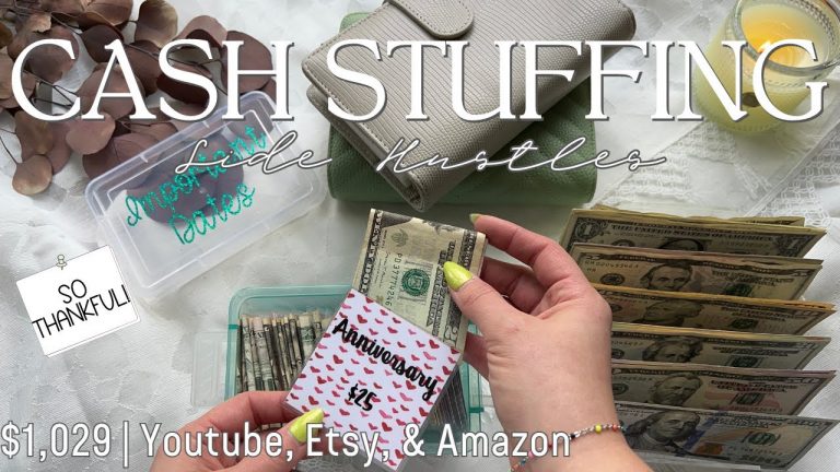 Cash Envelope Stuffing $1,029 | Dave Ramsey Inspo | Savings Challenges | Cash Stuffing | Side Income