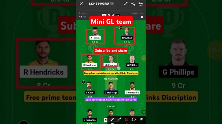 DS vs CS mini GL dream11 team l dream11 free prime team l 50 lakhs free giveaway l Dream11