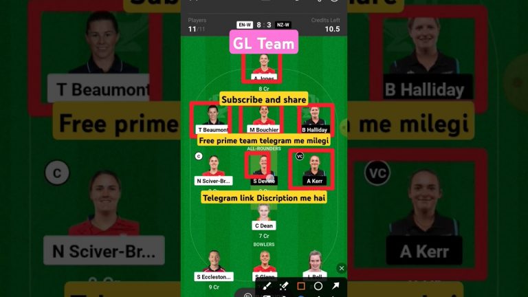 En-w vs Nz-w GL dream11 team l dream11 free prime team l 50 lakhs free giveaway l Dream11