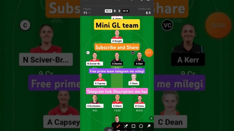 Eng-w vs Nz-w dream11 team l dream11 free prime team l 50 lakhs free giveaway l Dream11