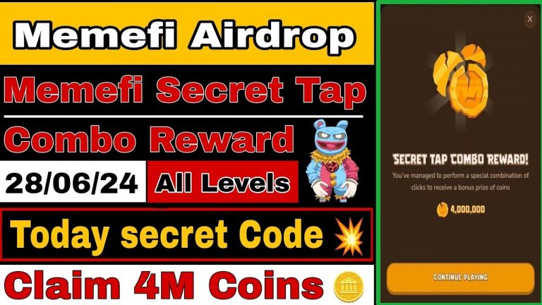 Memefi Secret Combo Tap Today | Claim Instant 4-Million Memefi Coins Live | Memefi Airdrop