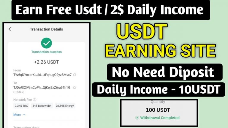 New Usdt Earning Site Usd Mining Site 2024 Best Investment Usdt Earning Website