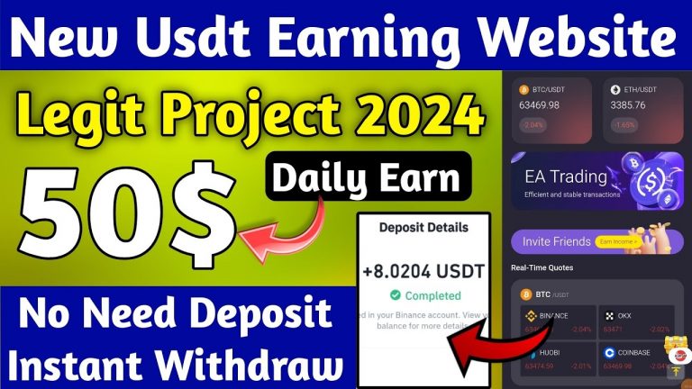 New Usdt Earning Site Usd Mining Site 2024 Best Investment Usdt Earning Website