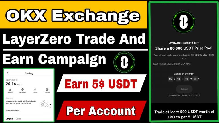 OKX Exchange New Offer | Earn 5$ Per Account | OKX LayerZero Trade And Earn Campaign