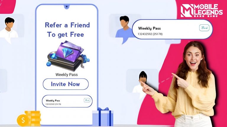 Refer a Friend and get a Weekly Pass Free | How to get free mlbb Diamonds | Free Mlbb Diamonds |