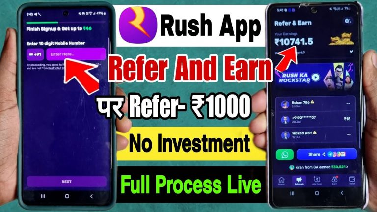 Rush App Me Refer Karke Paisa Kaise Kamaye | Rush App Refer And Earn Full Details