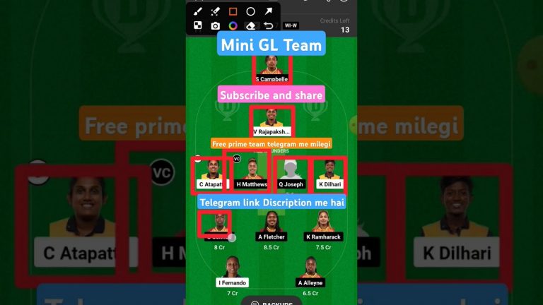 SL_w vs Wi_w dream11 team l dream11 free prime team l 50 lakhs free giveaway l Dream11