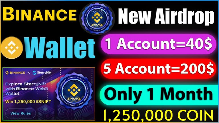 Starrynift Binance Web3 Wallet Airdrop | 1.25M REWARD POOL .Binance Web3 Airdrop |