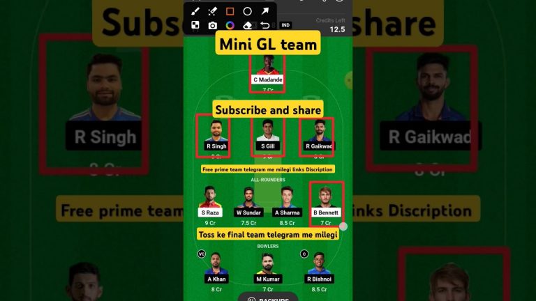 Zim vs Ind mini GL dream11 team l dream11 free prime team l 50 lakhs free giveaway l Dream11