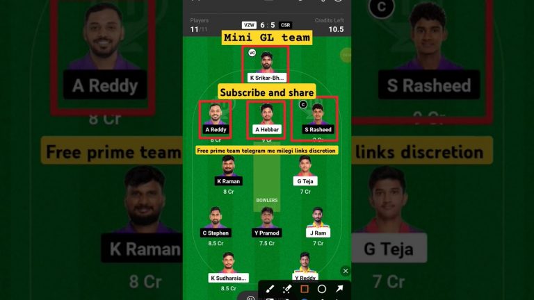 vzw vs csr mini GL dream11 team l dream11 free prime team l 50 lakhs free giveaway l Dream11