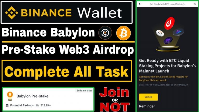 Binance New Babylon Pre-Stake Web3 Airdrop | Complete All Task Live | Binance Web3 Airdrop