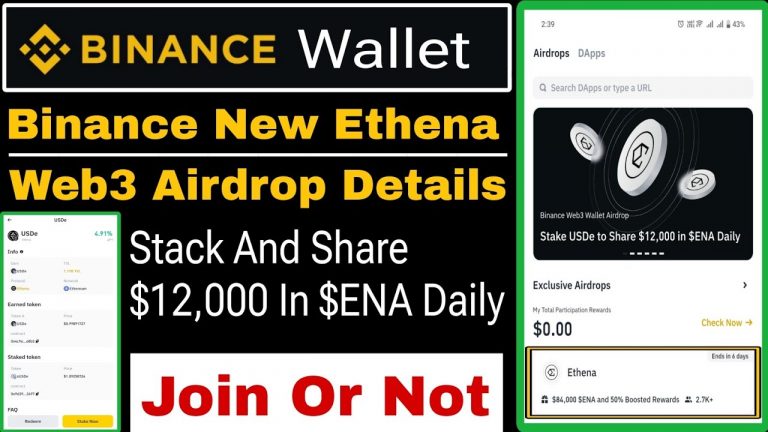 Binance New Ethena Web3 Airdrop | Earn $12000 In $ENA Daily | Binance Web3 Airdrop | Binance Airdrop