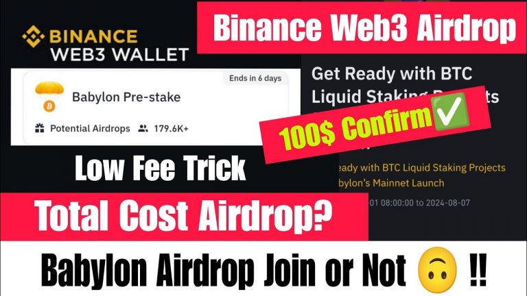 Binance Web3 Babylon Airdrop | Binance Babylon Pre Stake Airdrop | Binance Full Details Airdrop