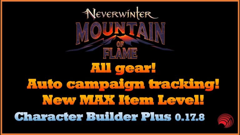 Neverwinter: Character Builder Plus 0.17.8! M29 stuff & Max item level!