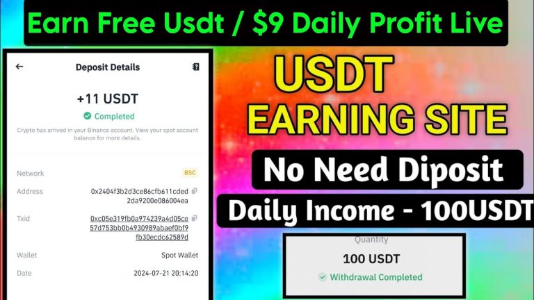 New Usdt Earning Site Usd Mining Site 2024 Best Investment Usdt Earning Website