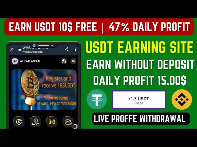 New Usdt Earning Site Usd Mining Site 2024 Best Investment Usdt Earning Website