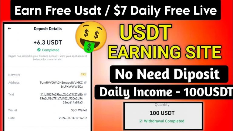 New Usdt Earning Site Usd Mining Site 2024 Best Investment Usdt Earning Website