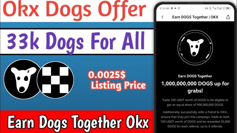 Okx Dogs New Offer||Earn Dogs Together Okx|| 33k Dogs For All|| Dogs Price Prediction #digitaltricks