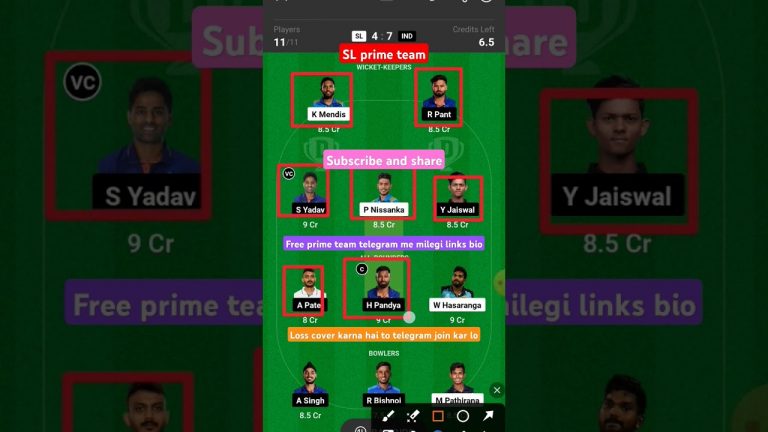 SL vs Ind GL dream11 prediction l dream11 free prime team l 50 lakhs free giveaway l Dream11