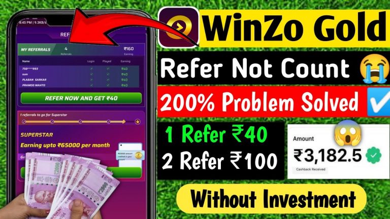 WinZO Mein Refer Ka Paisa Kaise Milega ? | Winzo Refer Not Count Problem Solved earn money online