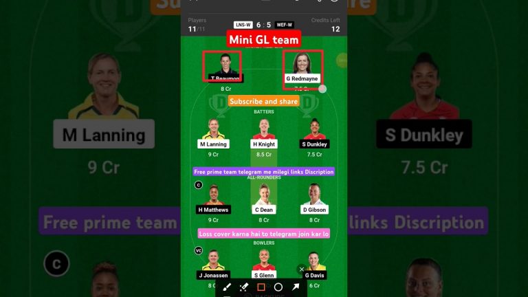 lns-w vs Wef-w SL dream11 prediction l dream11 free prime team l 50 lakhs free giveaway l Dream11