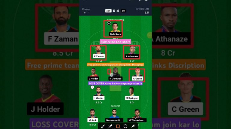 ABF vs BR#dream11 team l #abfvsbr #shorts #viral #ytshorts