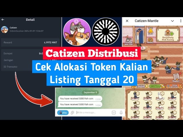 Airdrop Catizen Mantle Distribusi 5000 Fish Coin & 5 Mantle Free Cek Your Alokasi – Binance Web3