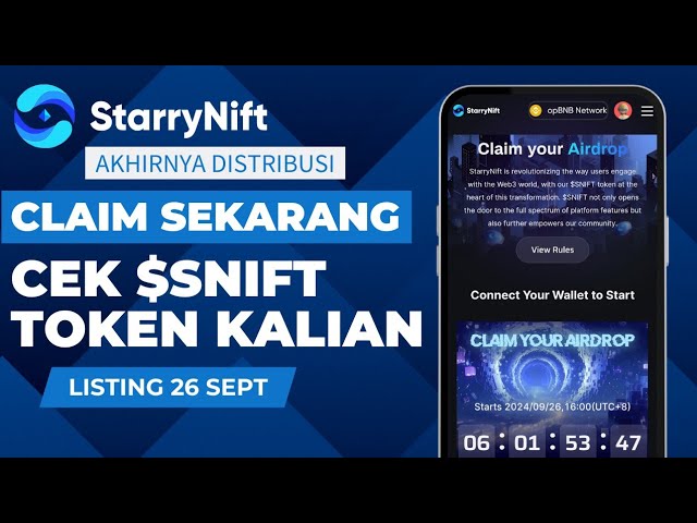 Airdrop StarryNift Distribusi Listing 6 Hari Lagi Cek Your Alokasi Token $Snift