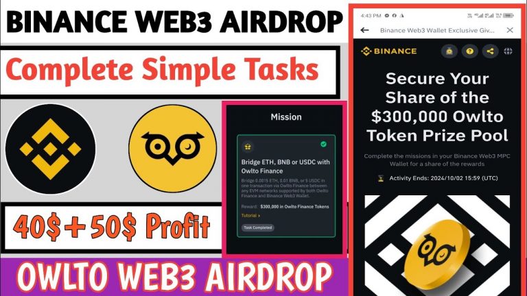 Binance Web3 Owlto New Airdrop – Complete Simple Tasks – 300k Owlto Token Prize Pool #digitaltricks