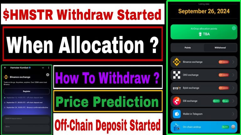 Hamster Kombat Withdraw Live | When Allocation Live ? | How To Withdraw $HMSTR Token