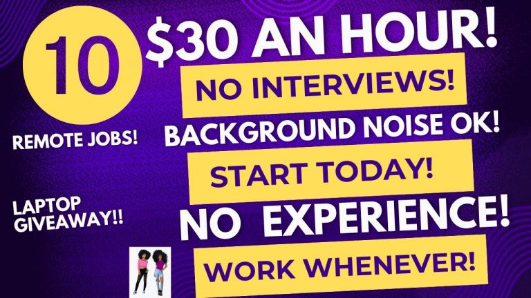 LAPTOP GIVEAWAY!!! – 10 – $30 An Hour! No Interviews No Experience Work When You Want Remote Jobs