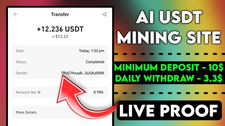 New Usdt Earning Site Usd Mining Site 2024 Best Investment Usdt Earning Website