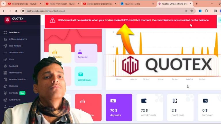 Quotex Affiliate Program Full Tutorial in Hindi 2024