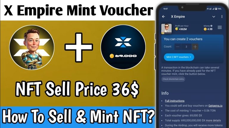 X Empire Mint Your Voucher – How To instant Mint and Sell Voucher? NFT Floor 36$ #digitaltricks