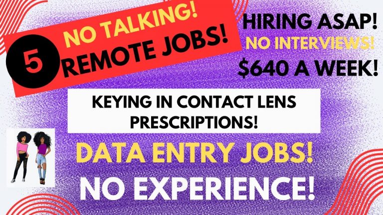 5 DATA ENTRY REMOTE JOBS HIRING IMMEDIATELY! $640 A Week Keying In Contact Lens Prescriptions