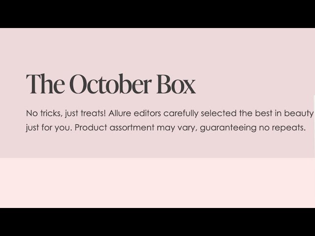 Allure Beauty Box October 2024 SPOILERS