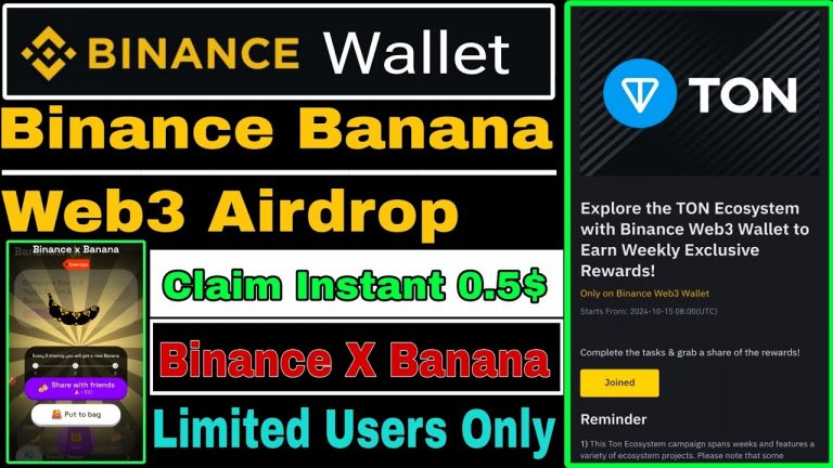 Binance Binance Web3 Wallet Airdrop | Binance Ton Ecosystem Campaign | Claim Instant 0.5$ Live