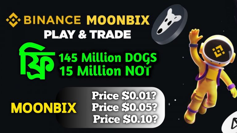 Binance Moonbix Airdrop 145M DOGS!!! & 15M NOT!!! Moonbix Price Prediction Bangla $0.05????