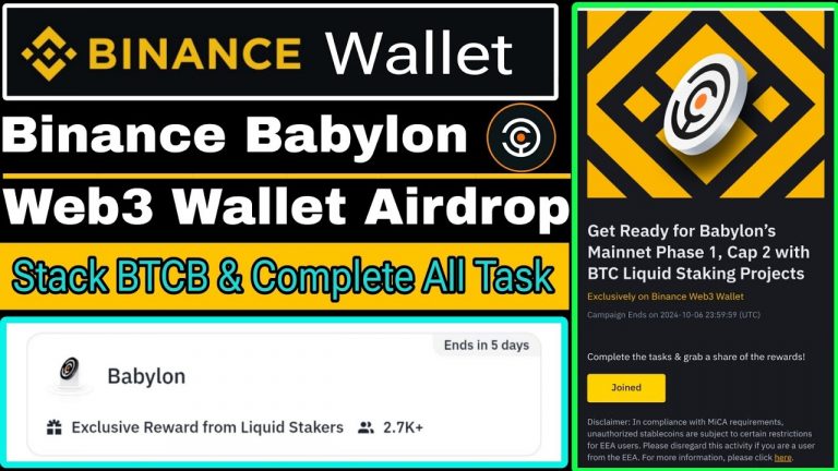 Binance New Babylon Web3 Wallet Airdrop | Stack BTCB & Earn Exclusive Reward | Binance Web3 Airdrop