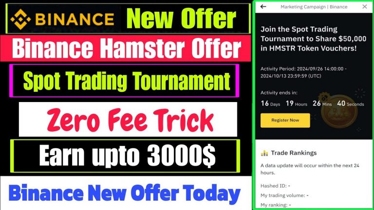 Binance New Offer Today | Binance Stop Trading Tournament | Binance Hamster Offer | Binance New Loot