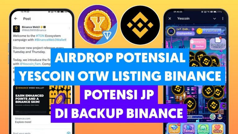 [ GRATIS ] Airdrop Yescoin Potensi Jp Listing Binance Maksimalkan Sebelum Listing Binance