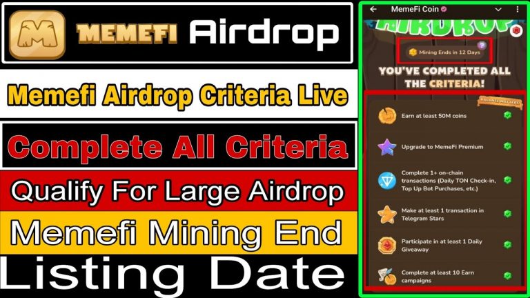 Memefi Airdrop Criteria Live | Memefi Mining End | How To buy Telegram Star | Memefi Listing Date